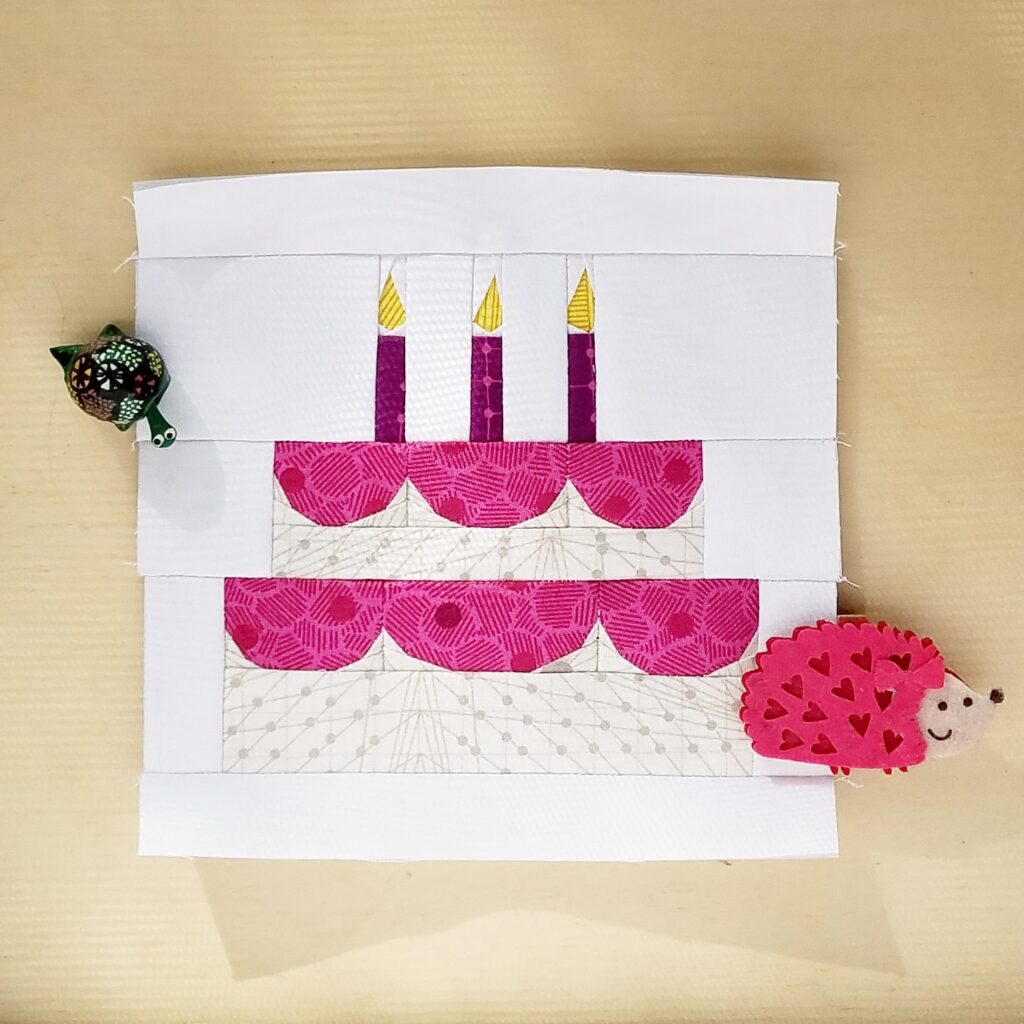 fbp Birthday Cake Mini 6 inch quilt block